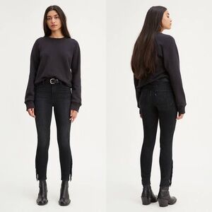 Levi’s women 721 High-Rise Skinny Ankle fringe
